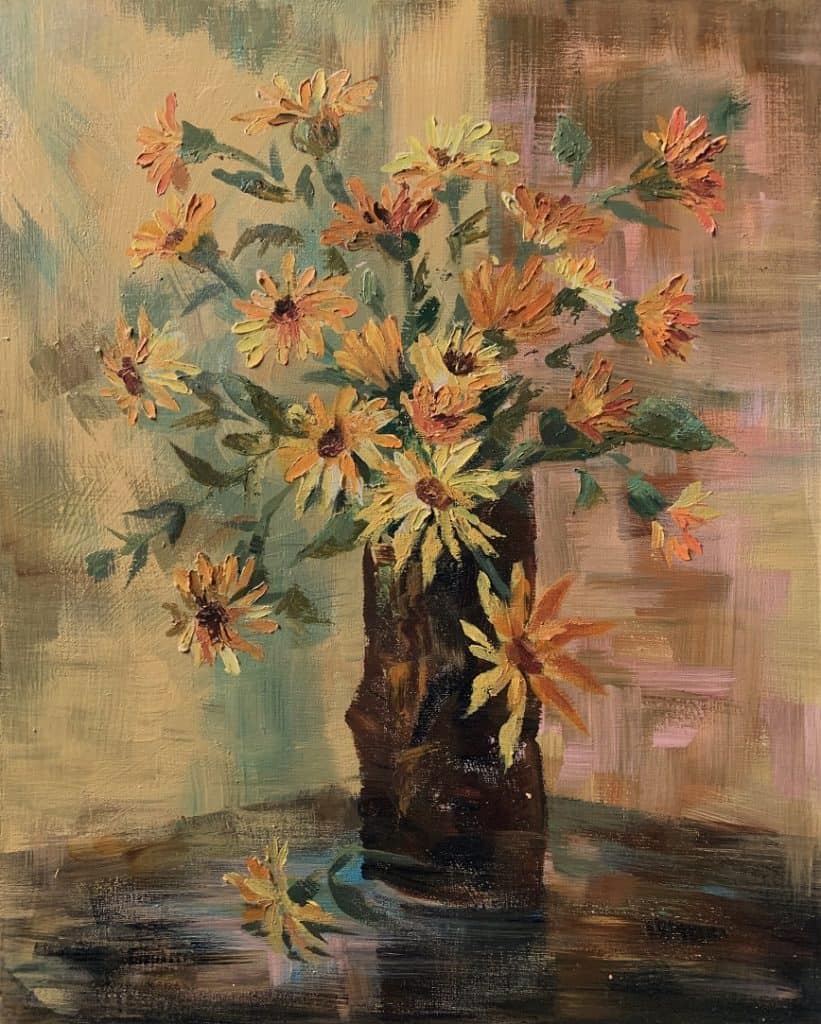 Summer bouquet. Paint with acrylic on canvas.