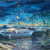 Yacht. Paint on cardboard with acrylic.